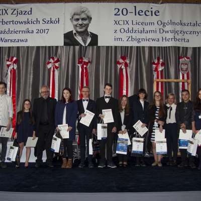 Delegacja słubickiego ogólniaka w Warszawie