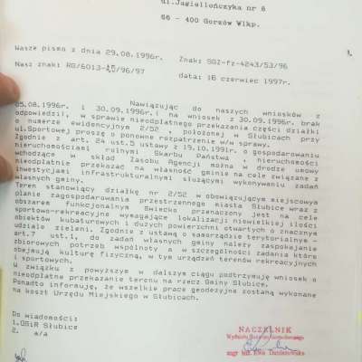 Czy Gmina Słubice przejmie z powrotem działkę przy ul. Folwarcznej?